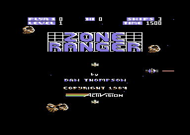 Zone Ranger title screen for Commodore 64